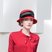 お買い得  パーティーハット-ビンテージ スタイルのエレガントな 100% ウール / フェザー付きフランネル帽子 / トリム 1pc 特別な行事 / 休日のかぶと