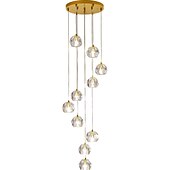 olcso Csillárok-csillár led kristály 10 fényű 35 cm-es süllyesztett lámpák csigalépcső hosszú csillár villa lépcső fény duplex csillár 10-120v / 220-240v /g9