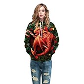 abordables Sudaderas y sudaderas con capucha divertidas-Dinosaurio Suéter de navidad Sudadera Pullover Sudadera con capucha navideña divertida Impresión 3D Hombre Mujer Navidad Carnaval Mascarada Nochebuena Navidad Adultos Fiesta Navidad Cima