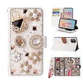 levne Pouzdra pro iPhone-Třpytivé pouzdro z umělé kůže pro iPhone 16, 15, Pro Max Plus, 14, 13, 12, 11, Pro Max Mini, SE, X, XR, XS Max, 8, 7, Plus – lesklý flipový kryt s přihrádkami na karty, celoplošná ochrana proti nárazům