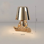 billige bord- og gulvlampe-touch led bordlampe, moderne tenker dekorativ lampe led oppladbar skrivebordslampe, golden little man usb bordlampe, nattlys for soverom, arbeidsrom, stue, nattbord, bar, restaurant