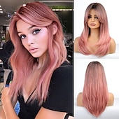 cheap Synthetic Trendy Wigs-Barbiecore Movie Wigs Blonde Highlight Wigs for Women 26 Inch Long Curly Synthetic Wigs Middle Part Blonde Highlights Hair Wigs Loose Wavy Wigs Heat Resistant
