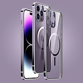 رخيصةأون جرابات آيفون-حافظة هاتف لجهاز iPhone 16 iPhone 15 Pro Max Plus iPhone 14 13 12 Pro Max Mini مع دعم Magsafe شحن لاسلكي مضاد للصدمات معدني
