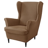 cheap Armchair Cover &amp; Armless Chair Cover-Stretch Wingback Chair Cover Burgundy Wing Chair Slipcovers With Seat Cushion Cover Spandex Jacquard Wingback Armchair Covers