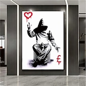 cheap Street Art-Handmade Hand Painted Oil Painting Wall Street Art Modern Abstract Bansky Painting Home Decoration Decor Rolled Canvas No Frame Unstretched