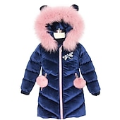 abordables Doudoune et doudoune pour fille-Manteau Duvet Enfants Fille Couleur Unie Actif École Polyester Manteau Vêtements d&#039;extérieur 3-12 ans Automne Rose Claire