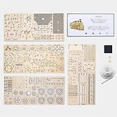 ieftine Jocuri, puzzle-uri și jucării de construcție-Puzzle-uri 3D din lemn tren locomotive DIY model mecanic cu antrenare cu roți jocuri de tip tease pentru minte cadouri uimitoare pentru adulți și adolescenți cadou de Crăciun
