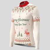 billiga Tröjor för män-herrcykeltröja långärmad cykeltröja med 3 bakfickor ful jul rolig jul mountainbike mtb landsvägscykel cykling andas snabbtorkande fukttransporterande reflexremsor svart