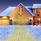 baratos Luzes de cordas de férias-Luzes de Corda de Árvore de Natal Solar 350 LED com 8 Modos e Temporizador Luzes Estrelas Exteriores à Prova d&#039;Água para Decoração de Janela de Natal Jardim Casamento Decoração de Férias