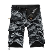 olcso Klasszikus-Férfi Rövidnadrágok Camo Shorts Planinarske kratke hlače Többzsebes Sima Álcázás Térdhossz Utcai sikk Fekete Katonai zöld Mikroelasztikus