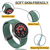 cheap Samsung Watch Bands-Watch Band for Samsung Galaxy Watch 7/6/5/4  40/44mm, Watch 5 Pro 45mm, Watch 6 Classic 43/47mm, Watch 4 Classic 42/46mm Silicone Replacement  Strap Magnetic Clasp Waterproof Adjustable Sport Band
