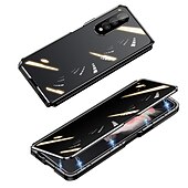 Χαμηλού Κόστους Samsung Θήκη-Θήκη τηλεφώνου για Samsung Galaxy Z Fold 5 Z Fold 4 Z Fold 3 Z Fold 2 με μαγνητική προσκόλληση αναστρέψιμη καθρέφτη διαφανής διαφανές γυαλί tempered μέταλλο
