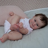 cheap Reborn Doll-20 inch Reborn Baby Doll Full Body Silicone Waterproof Reborn Maddie Doll Hand-Detailed Painting with Visible Veins Lifelike 3D Skin Tone