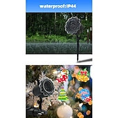 cheap Christmas Gift Lights-Christmas Projector Waterproof Remote Control 16 Patterns High-definition Projection Effects Indoor and Outdoor Festival Garden Decorative Lights Low Voltage Safety