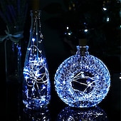 economico Striscie luci a batteria-elegante festa di ricevimento di nozze bottiglia di vino luce con luci a led in sughero batteria inclusa ghirlanda di luci fatate festa di natale bar decorazione per matrimonio 5/10/20/30/100 pezzi