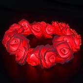 abordables Guirlandes lumineuses à piles-Guirlande lumineuse élégante de roses pour réception de mariage, guirlande lumineuse à piles 40/20/10 LED 6 m/3 m/2 m pour Noël&amp;amp;décorations de fête, décorations de mariage et de Saint-Valentin