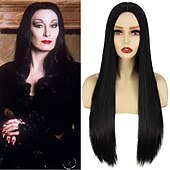 abordables Pelucas de personajes de películas-Pelucas de fiesta navideñas, pelucas largas y rojas de Peviyile para mujer, peluca de disfraz de Sally de Pesadilla antes de Navidad, peluca de pelo en la mitad, linda peluca para fiesta de carnaval