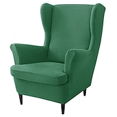 cheap Armchair Cover &amp; Armless Chair Cover-Stretch Wingback Chair Cover Burgundy Wing Chair Slipcovers With Seat Cushion Cover Spandex Jacquard Wingback Armchair Covers