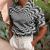 ieftine Polo imprimat pentru bărbați-Bărbați 3D Print Tricou POLO Cămașă de golf Manșon scurt Cămașă Răsfrânt Casual Zilnic Tipărire 3D Negru Albastru piscină Mov Trifoi Curcubeu Imprimeu Buton în jos Îmbrăcăminte Modă Designer Casual