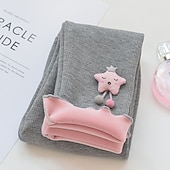 Barn Flickor Fleecefodrade Leggings Tecknat Aktiv Rynkad Skola Bomull 3-7 år Höst Svart Rodnande Rosa Purpur billiga Underdelar-Barn Flickor Fleecefodrade Leggings Tecknat Aktiv Rynkad Skola Bomull 3-7 år Höst Svart Rodnande Rosa Purpur