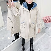 Kids Girls' Parka Letter Adorable School Coat Outerwear 7-13 Years Fall Pink Beige 10