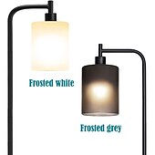 cheap Table&amp;Floor Lamp-LED Floor Lamp with Suspended Frosted Glass Lampshade and Unique Intelligent or Dual Color LED Bulb Suitable for High Pole Lamp in Bedroom Living Room and Office AC220V AC110V