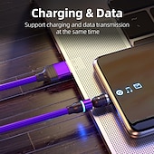 levne Kabely pro mobilní telefony-Vícenásobný nabíjecí kabel 0,5M (1.5Ft) 3,3 stop 6,6 stop USB A na Lightning / micro / USB C 2.4 A Nabíjecí kabel Rychlé nabíjení Nylonové pletené 3 v 1 Magnetické Pro Samsung Xiaomi Huawei Doplňky k