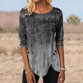levne Boho tričko-Dámské Tunika Tričko Grafika Vinobraní Tuniky Geleneksel Dlouhý rukáv Kulatý Běžné topy Dovolená Víkend Tisk Kaštanově hnědá Rubínově červená Vodní modrá Fialová Trávová zelená Podzim zima