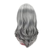 economico Parrucche trendy sintetiche-parrucche grigie lunghe a strati per le donne parrucche ondulate d&#039;argento parrucca di capelli sintetici naturali per l&#039;uso quotidiano delle feste parrucche per feste di natale