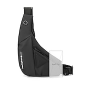 levne Pánské tašky-Pánská vodotěsná crossbody taška – náprsní taška proti krádeži s nabíjecím portem USB pro cestování a outdoorové aktivity