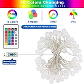 billige USB-drevet-10m rgb globelys, usb-drevet 16 fargeendring med 24-tasters fjernkontroll, akrylboblekuler for kreativ juleferie &amp;amp; festdekor
