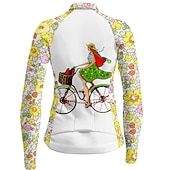 preiswerte Radtrikot Damen-Damen Radtrikot Hund Lustig Langarm Fahhrad Trikot Oberteil mit 3 Gesäßtaschen Mountainbike MTB Straßenradsport Schnelltrocknend Reflektierende Streifen Rückentasche Feuchtigkeitsableitend Sport Wei