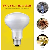 cheap Light Bulbs-UVA Reptile Heating Lamp - Full Spectrum 50W/100W Bulb Black Light for Tortoise, Lizard, &amp; Bearded Dragon Tank E27 Base 2pcs