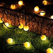 cheap Solar String Lights-Mini Globe String Lights Solar LED Fairy String Lights Waterproof 12M 7M 6.5M 8 Modes Lighting Outdoor Garden Decoration Light Christmas Tree Hanging Lights Balcony Yard Wedding Party Holiday Decor