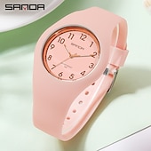 cheap Quartz Watches-SANDA  Womens Watches Casual Fashion Quartz Watch Waterproof Drop Resistant HD Digital Scale Display Women Clock 6056