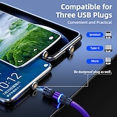 levne Kabely pro mobilní telefony-Vícenásobný nabíjecí kabel 0,5M (1.5Ft) 3,3 stop 6,6 stop USB A na Lightning / micro / USB C 2.4 A Nabíjecí kabel Rychlé nabíjení Nylonové pletené 3 v 1 Magnetické Pro Samsung Xiaomi Huawei Doplňky k