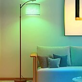 preiswerte Tisch- und Stehlampe-stehlampe multifunktional wohnzimmer optional intelligente wifi rgbcw birne und verstellbarer hebel 60-71 zoll hoch graue leinenlampe schlafzimmer sonnenschutz vertikale lampe