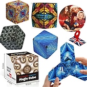 cheap Novelty Toys-Variety Changeable Magnetic Magic Cube Anti Stress 3D Office Hand Flip Puzzle Stress Reliever Autism Collection Kids Fidget Toys for Christmas Gifts