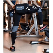 cheap Men's Shorts, Tights &amp; Pants-TRYSIL Men's Cycling Tights Bike Pants / Trousers Padded Shorts / Chamois Mountain Bike MTB Road Bike Cycling Sports Moisture Permeability Stretch Lightweight Back Pocket Navy Black Spandex Clothing