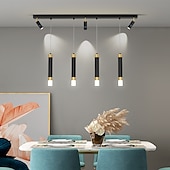 baratos Luzes pendentes-Luminária suspensa Luminárias ajustáveis com holofotes, candelabro de 5 luzes e 7 luzes de acrílico Decoração do quarto Lâmpada do teto Sala de jantar, Sala de estar, Bar, Iluminação pendente da