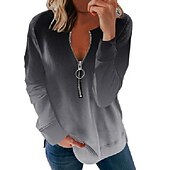 cheap Art&amp;Design Tops-Women&#039;s Hoodie Graphic Color Gradient Printing Streetwear Basic Long Sleeve Round Neck Crewneck Daily Sports Zip Up Gradient - red Gradient - blue Gradient - wine red Gradient - Purple Gradient