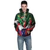 abordables Sudaderas y sudaderas con capucha divertidas-Dinosaurio Suéter de navidad Sudadera Pullover Sudadera con capucha navideña divertida Impresión 3D Hombre Mujer Navidad Carnaval Mascarada Nochebuena Navidad Adultos Fiesta Navidad Cima