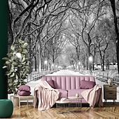 זול טפט-טפטים מגניבים טבע טפט קיר ציור קיר שחור ולבן קילוף ודבק נשלף pvc/ויניל חומר הדבקה עצמית/דבק חובה ציור קיר עיצוב קיר לחדר שינה בסלון