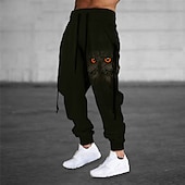 お買い得  スウェットパンツ-男性用 スウェットパンツ ジョガー ズボン ドローストリング サイドポケット 弾性ウエスト 動物 グラフィック 履き心地よい 高通気性 スポーツ・アウトドア カジュアル 日常 コットン混 テリー ストリートファッション デザイナー ブラック パープル マイクロエラスティック
