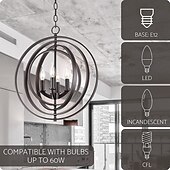 economico Luci a sospensione-45cm ciondolo lanterna design lampada a sospensione metallo galvanico finiture verniciate led 220-240v