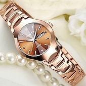 abordables Montres à quartz-Montre Montres à quartz pour Femme Analogique - Digitale Numérique Quartz Tendance Mode Luxe Imperméable Calendrier Lumineux Métal Alliage / Noctilumineux