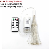 economico Striscie luci a batteria-led starburst scintillio luci fai da te esterno impermeabile luci stringa fata 8 modalità con telecomando per la festa di nozze natale arredamento camera da letto 4 confezioni 2 confezioni 1