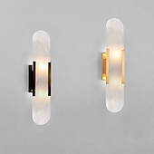 economico Luci da parete-applique da parete a led in marmo ovale applique moderna luce calda apparecchio di illuminazione moderna lampade da parete per interni camera da letto sala da pranzo rame 110-240v