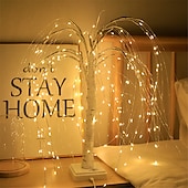 お買い得  装飾ライト-led 柳クリスマス ツリー ナイト ライト 192leds タッチ コントロール 8 モード妖精の夜ランプ寝室の結婚式パーティー家の装飾