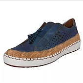 Χαμηλού Κόστους Γυναικεία Sneakers-γυναικεία casual κόκκινα slip-on sneakers με πλέγμα που αναπνέει και λεπτομέρεια από φελλό για καθημερινή άνεση